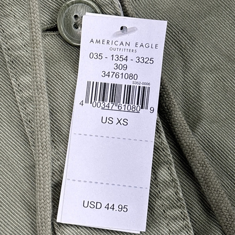 NWT American Eagle Cropped Military Hooded Shirt Jacket Shacket Olive Womens XS - Picture 5 of 14